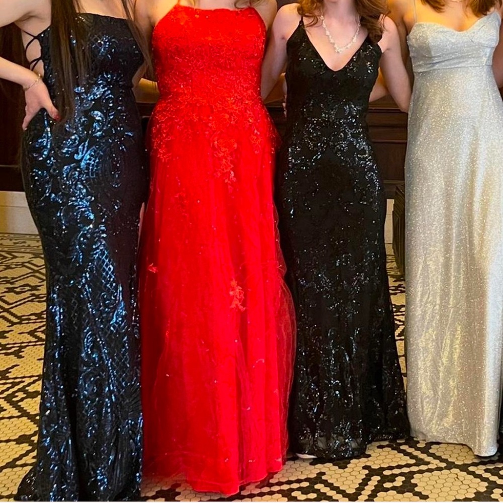 JJs House Vibrant Red Prom Dress - Picture 2 of 3